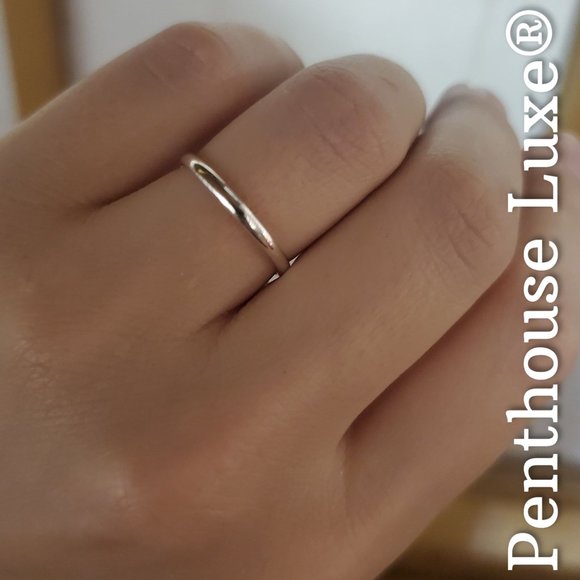 Penthouse Luxe Jewelry - SOLID 925 Sterling Silver Plain 2mm Ring Band